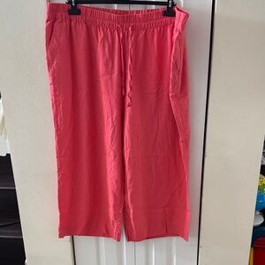 Coral Pink Wide-Leg Pants